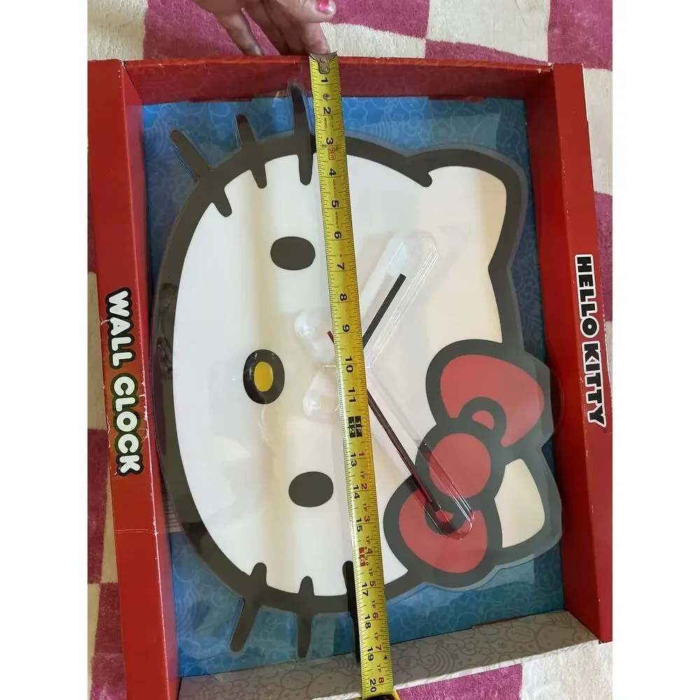 Sanrio Hello Kitty Wall Clock Large Brand New White Red Analog Display - Picture 4 of 6